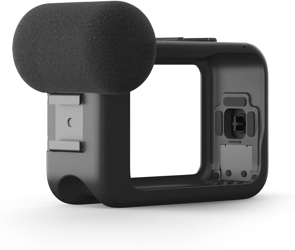 Upgrade your GoPro HERO11, HERO10 or HERO9 Black with Camera Media Mod. Features a built-in directional mic, vertical buckle & removable windscreens