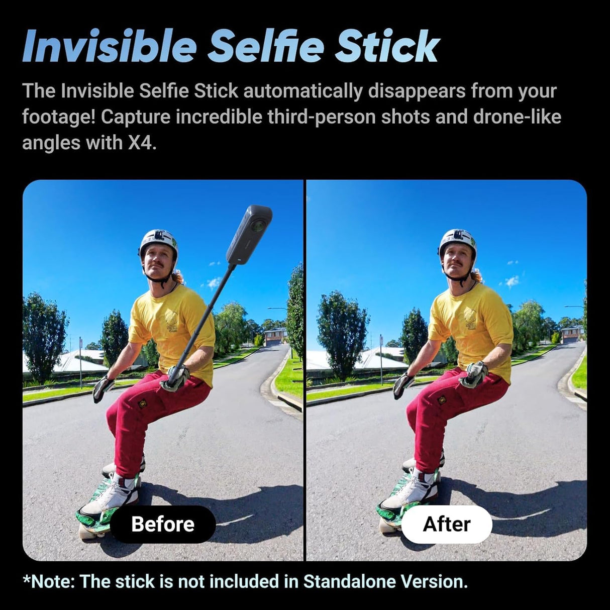 Camera with Invisible Selfie Stick