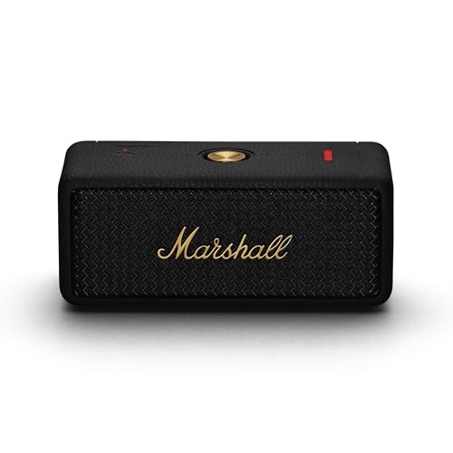 Marshall Emberton II — Portable Bluetooth Speaker, 30+ Hours, IP67, Black & Brass
