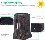 Solar Lights Outdoor - Stump on Fire Torch, Flickering Flame Lantern, Solar Powered Landscape Decoration for Garden, Patio, Pathway, Deck & Yard Decor (2 Pack), Resin, Copper