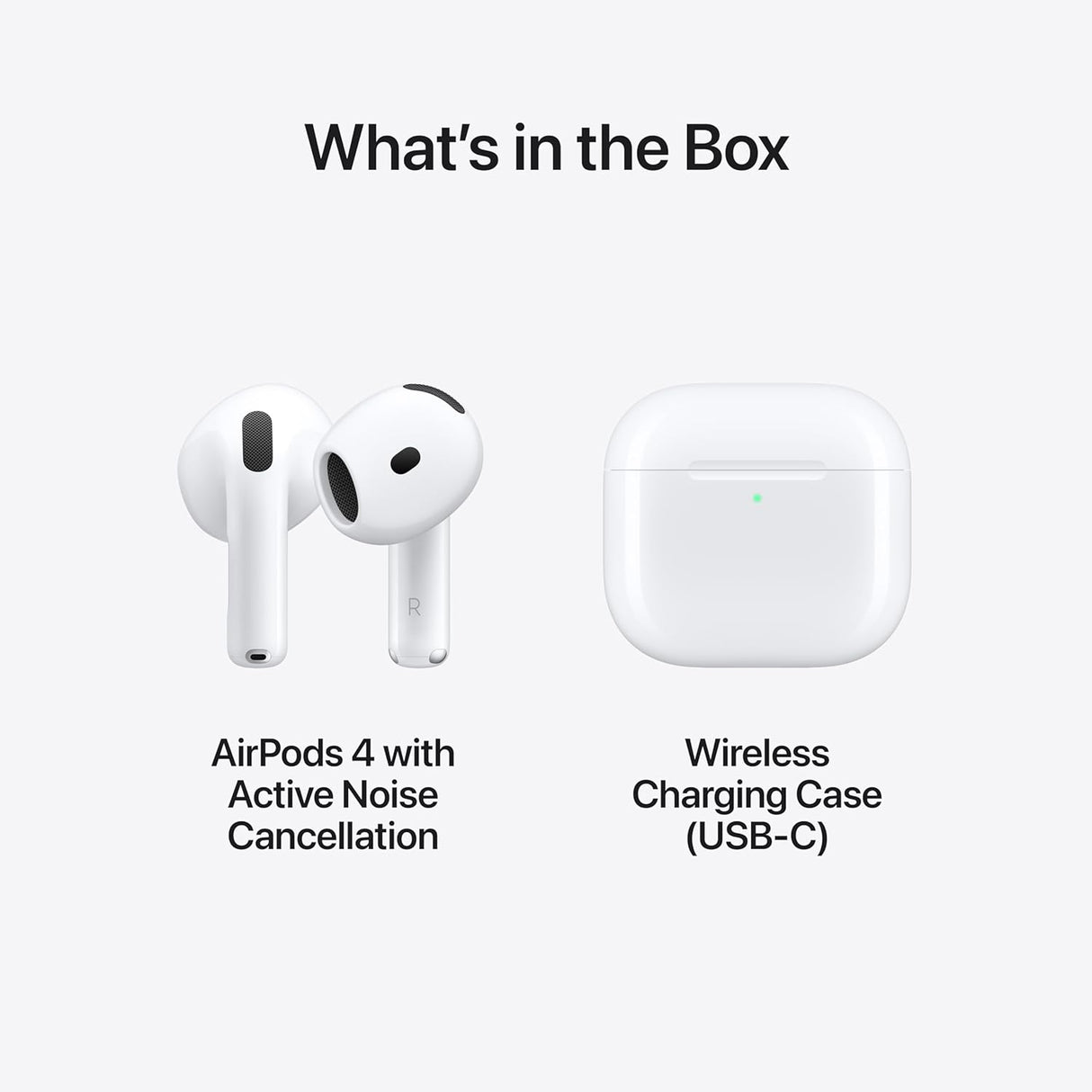 AirPods 4 ANC Wireless Earbuds, Bluetooth Headphones with Active Noise Cancellation, Adaptive Audio, Transparency Mode, Personalized Spatial Audio, USB-C Charging Case, Wireless Charging, H2 Chip White