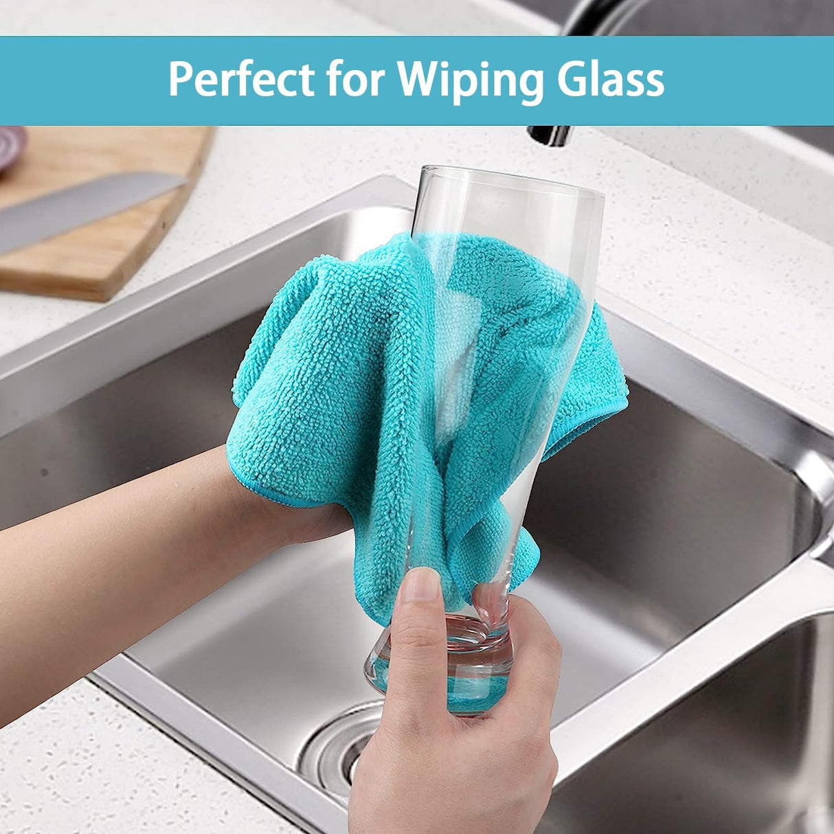 Microfiber Cleaning Cloth, 8 Pack Cleaning Rags, Cleaning Towels with 4 Color Assorted, 11.5"X11.5"(Green/Blue/Yellow/Pink)