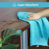 Microfiber Cleaning Cloth, 8 Pack Cleaning Rags, Cleaning Towels with 4 Color Assorted, 11.5"X11.5"(Green/Blue/Yellow/Pink)