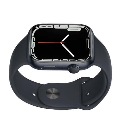 Apple Watch Series 7 (GPS, 45mm) Smart watch - Midnight Aluminium Case with Midnight Sport Band - Regular. Fitness Tracker, Blood Oxygen & ECG Apps, Always-On Retina Display, Water Resistant (Renewed)