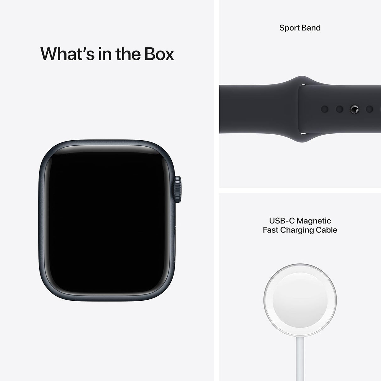 Apple Watch Series 7 (GPS, 45mm) Smart watch - Midnight Aluminium Case with Midnight Sport Band - Regular. Fitness Tracker, Blood Oxygen & ECG Apps, Always-On Retina Display, Water Resistant (Renewed)