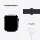 Apple Watch Series 7 (GPS, 45mm) Smart watch - Midnight Aluminium Case with Midnight Sport Band - Regular. Fitness Tracker, Blood Oxygen & ECG Apps, Always-On Retina Display, Water Resistant (Renewed)
