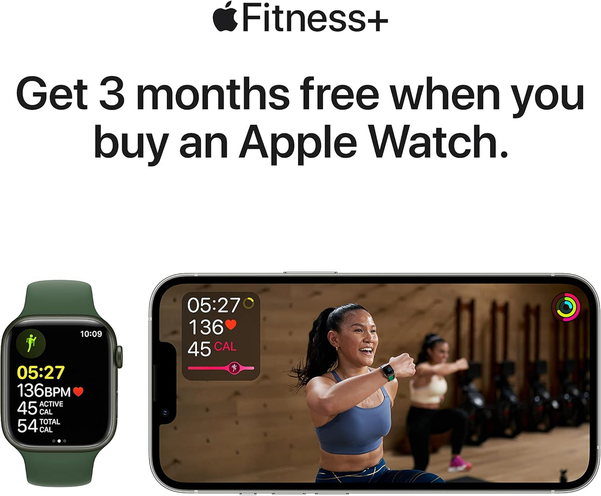 Apple Watch Series 7 (GPS, 45mm) Smart watch - Midnight Aluminium Case with Midnight Sport Band - Regular. Fitness Tracker, Blood Oxygen & ECG Apps, Always-On Retina Display, Water Resistant (Renewed)