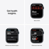 Apple Watch Series 7 (GPS, 45mm) Smart watch - Midnight Aluminium Case with Midnight Sport Band - Regular. Fitness Tracker, Blood Oxygen & ECG Apps, Always-On Retina Display, Water Resistant (Renewed)