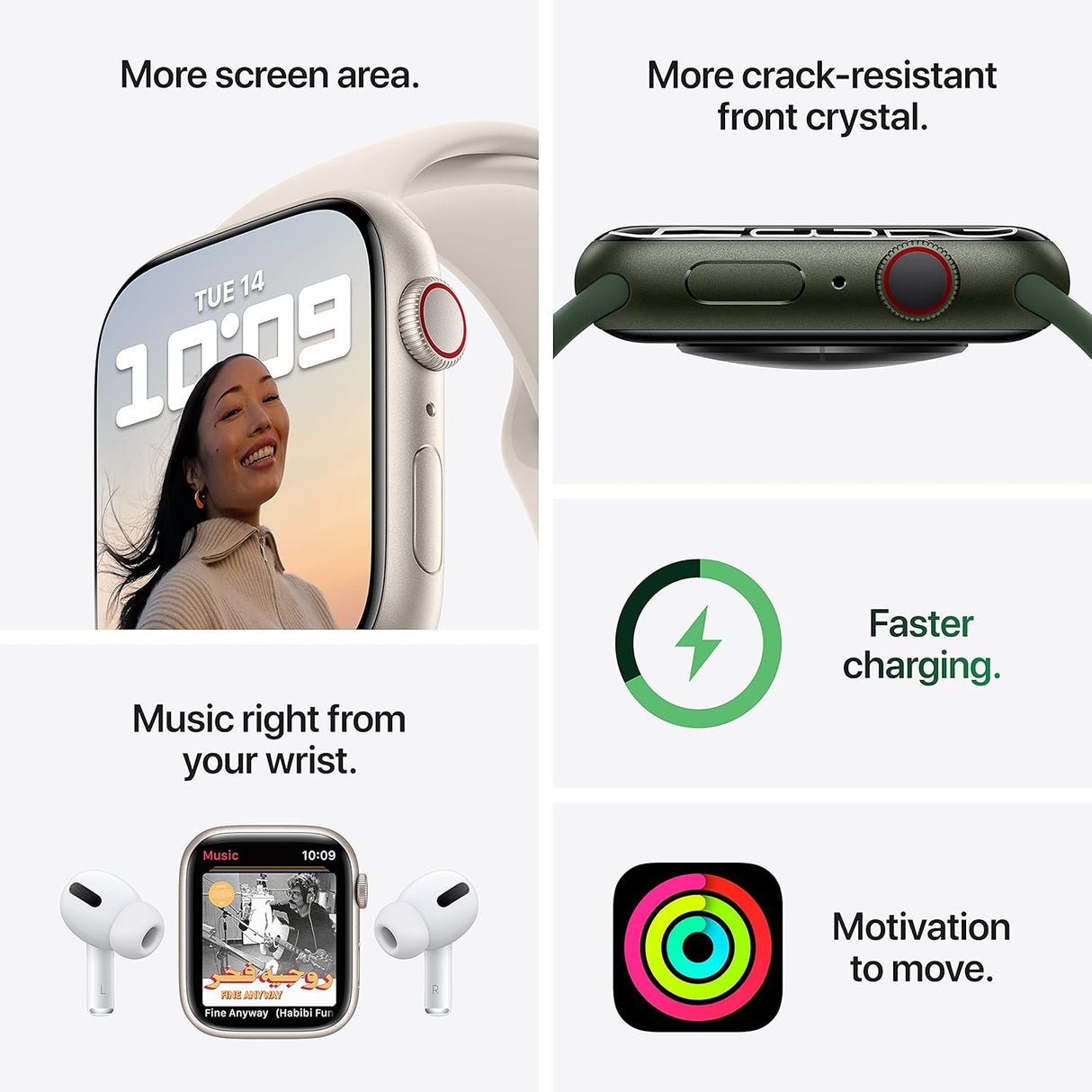 Apple Watch Series 7 (GPS, 45mm) Smart watch - Midnight Aluminium Case with Midnight Sport Band - Regular. Fitness Tracker, Blood Oxygen & ECG Apps, Always-On Retina Display, Water Resistant (Renewed)