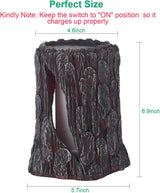 Solar Lights Outdoor - Stump on Fire Torch, Flickering Flame Lantern, Solar Powered Landscape Decoration for Garden, Patio, Pathway, Deck & Yard Decor (2 Pack), Resin, Copper
