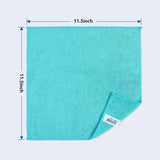 Microfiber Cleaning Cloth, 8 Pack Cleaning Rags, Cleaning Towels with 4 Color Assorted, 11.5"X11.5"(Green/Blue/Yellow/Pink)
